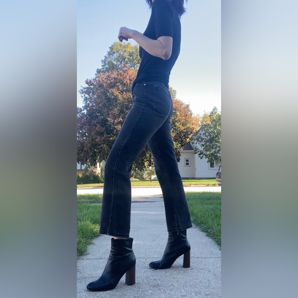 Vintage fades black flare jeans